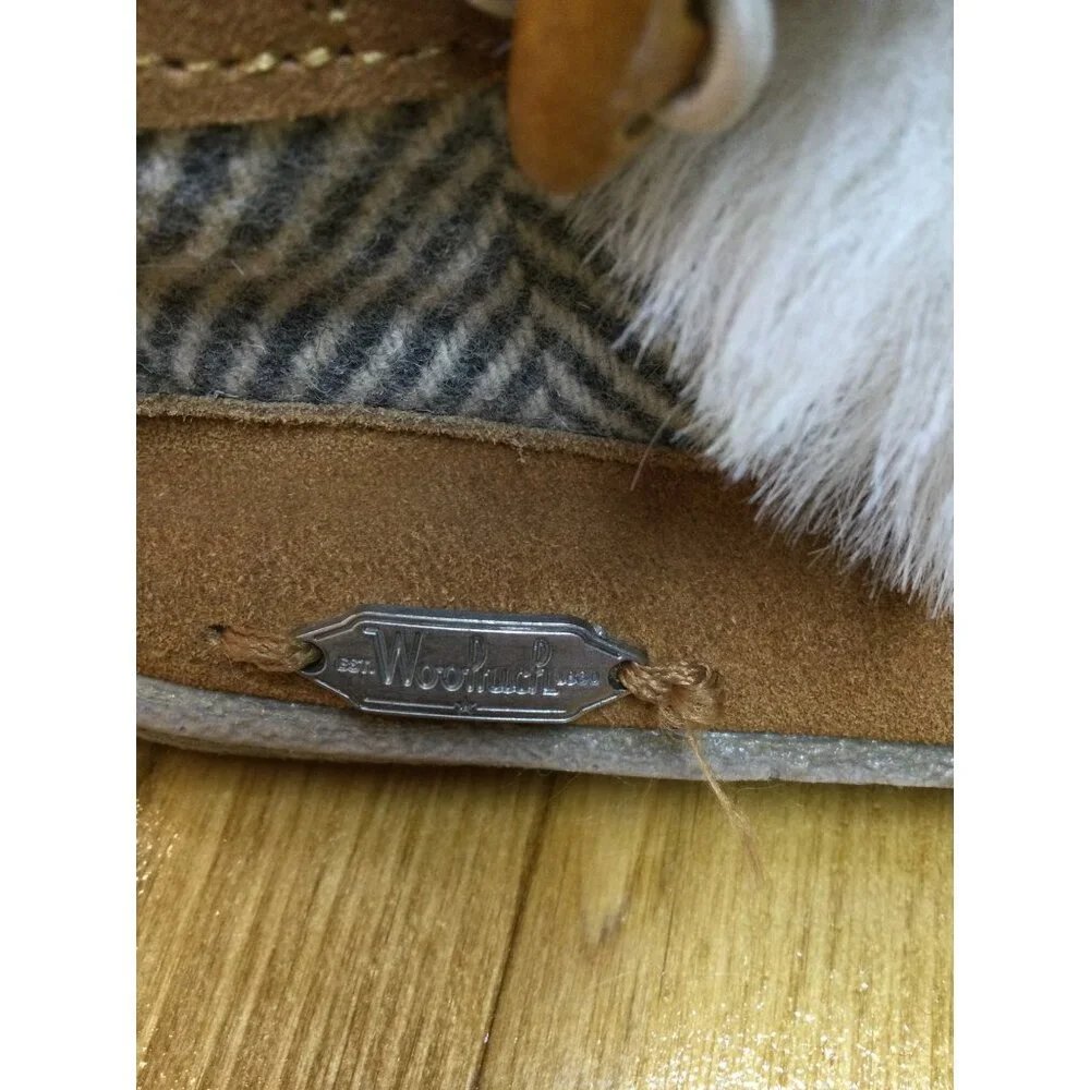 Woolrich Womens Elk Creek Wool Boots Faux Fur Lined Herringbone Size 10 Toggle